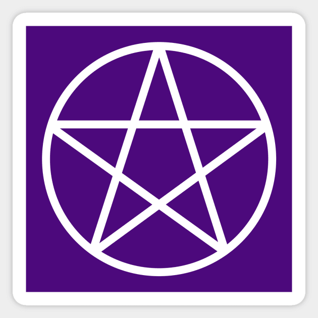 Pagan Wiccan Cheeky Witch® White and Purple Pentacle Sticker by Cheeky Witch